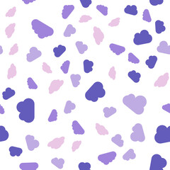 Blue Pink and Purple Clouds Seamless Pattern