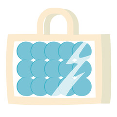 青い推し色の缶バッジを敷き詰めた痛バッグ 推し活グッズ