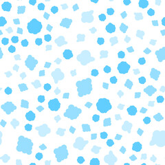 Fototapeta na wymiar Light Blue Clouds Seamless Vector Pattern