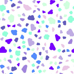 Purple Pink and Turquoise Clouds Seamless Pattern