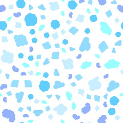 Fototapeta na wymiar Various Blue Clouds Vector Seamless Pattern