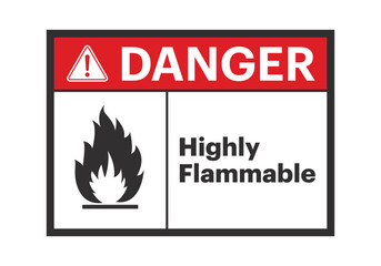 Danger Highly Flammable Symbol Sign. icon. Vector Illustration