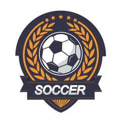 Obraz premium Illustration of yellow soccer logo.It's for finisher concept