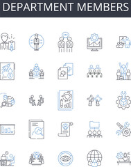 Department members line icons collection. Online, Shopping, Market, Digital, Retail, Mobile, Platform vector and linear illustration. Marketplace,Consumer,Transaction outline signs set Generative AI