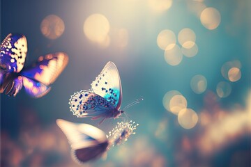 nature's grace elegant butterfly background with bokeh effect generative ai