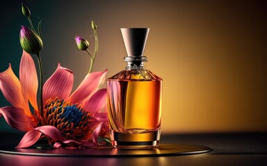 perfume fragrance bottle banner for men and women generative ai