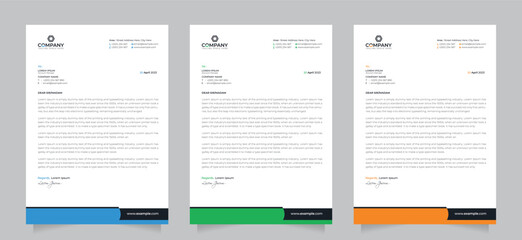 Creative modern company letterhead template, Corporate letterhead template design for your business projects.