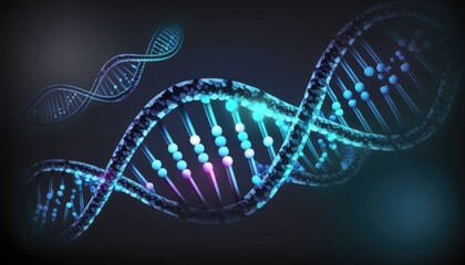 glowing human DNA strand wallpaper the science of life generative ai