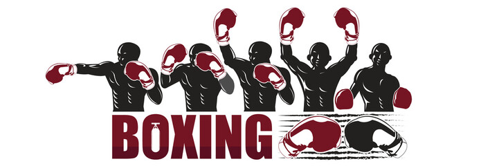 Illustration of the winner concept for boxing banner