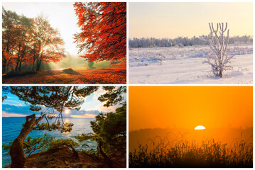 scenic collection fantastic landscape in Europe, picturesque sunset views