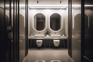 Contemporary washroom with toilet. Generative AI