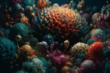 Fototapeta na wymiar Stunning digital art with captivating patterns and colors. Generative AI