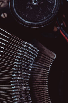 Closeup sorts of typewriter