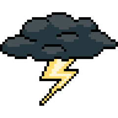 Obraz premium pixel art thunder storm cloud