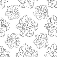 seamless floral pattern. Minimalist seamless pattern with a floral print. Pattern for textiles, wrapping paper, wallpaper, clothing, fabrics, cards, envelopes, invitations.