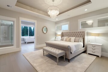 Bedroom and Master Bathroom in New Luxury Home