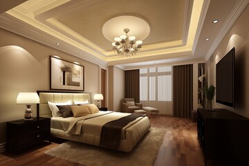  Bedroom Interior 3D Rendering 