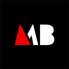 M B letter logo design with triangle.