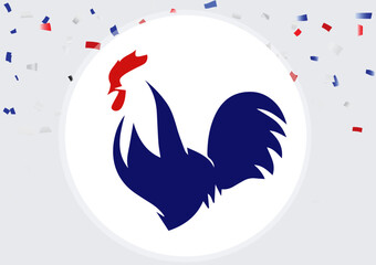 French rooster. Isolated rooster on white background © JS-sky