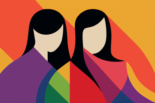 Abstract and striking representation of LGBT individuals, emphasizing the power of unity and love