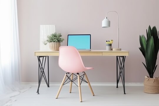 Mesa de home office minimalista luz natural durante