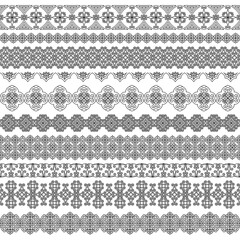 Set of vector brushes with traditional oriental ornament. Brushes included in the file