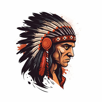 Apache Warrior Logo. Generative AI