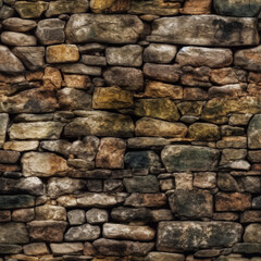 Seamless Tile of Aged Brick and Stone Abstract Background - Generative AI.