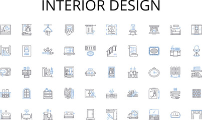 Interior design line icons collection. Investment, Capital, Financing, Valuation, Mergers, Acquisition, Divestiture vector and linear illustration. Equity,Assets,Liabilities outline Generative AI