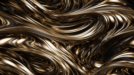 Seamless Tile of Metallic Wavy Abstract Background - Generative AI. With the option to seamlessly tile on all sides to your desired size.