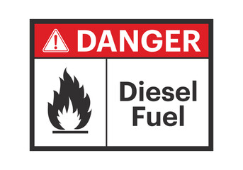  Danger Diesel Fuel Symbol Sign, icon. Vector Illustration