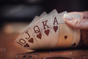 the player looks at the cards royal flush poker
