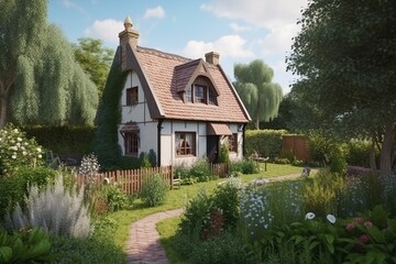 old country house and beautiful garden