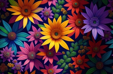 Fototapeta na wymiar Botanical Bouquet: Beautiful Floral Seamless Background for Wallpaper and Digital Print Generative ai.