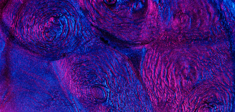 Ferrofluid illuminated with neon light
