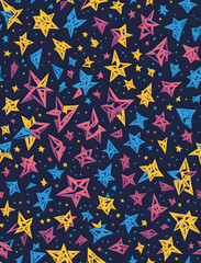 stars seamless patterns rainbow theme Generative AI