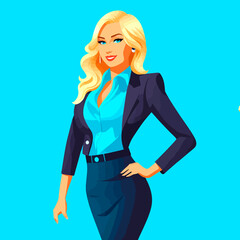 illustration of business woman office