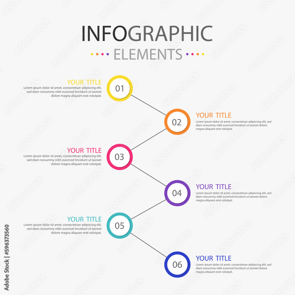 Wall mural modern text box infographics elements flowchart design for use in business. infographics elements wi