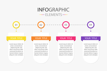 Business presentation infographic template with design vector illustration options. Infographics elements for work.