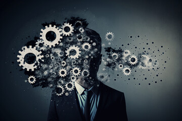 Big data technology and data science. Data scientist querying, analyzing and visualizing complex data set on virtual screen. 