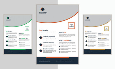 Obraz premium creative colorful business flyer template design, abstract business flyer, business poster template, Standard or Extended flyer, vector flyer design for Business. 