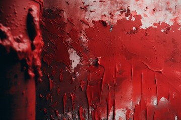 Red paint on concrete wall. Generative AI