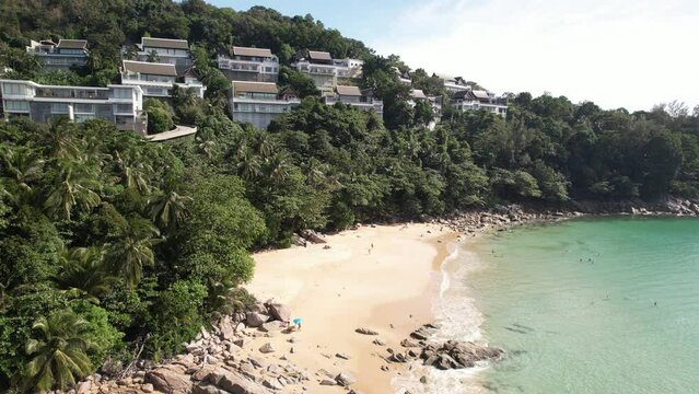 4K Aerial Drone Footage Nai Thon Beach, Thalang, Phuket, Thailand