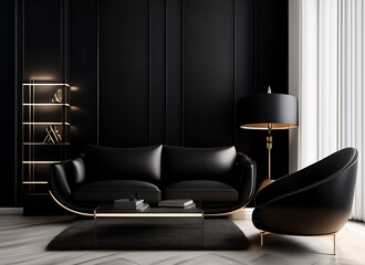 futuristic modern living room interior design.