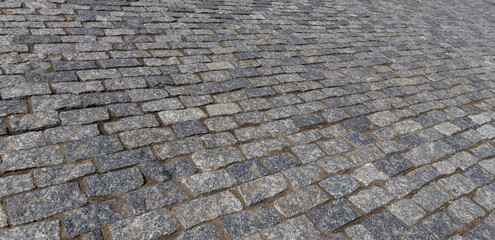 Granite cobblestoned pavement texture