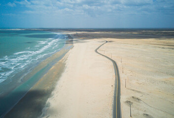 Beautiful road on the beach of Maceió in Camocim - Ceará - Brazil.
