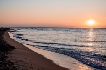 Beautiful sunrise above sea level