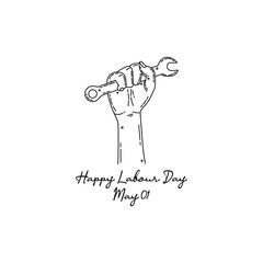 line art of happy labour day good for labour day celebrate. line art. illustration.