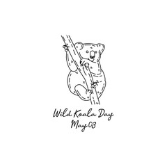 Fototapeta na wymiar line art of wild koala day good for wild koala day celebrate. line art. illustration.