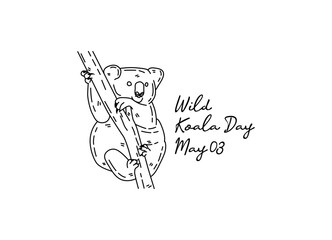 line art of wild koala day good for wild koala day celebrate. line art. illustration.